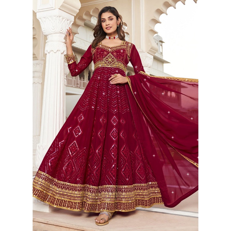 3 Pc Rani Unstitched Georgette Suit Set - JD986604780
