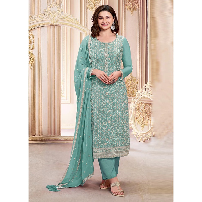 3 Pc Firoza Semi Stitched Georgette Suit Set - JD986604625
