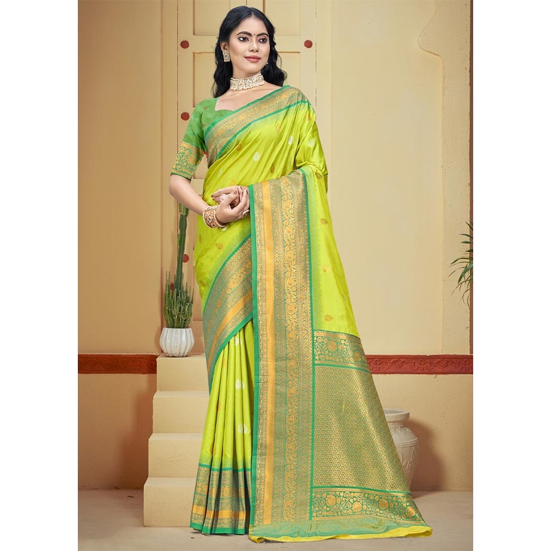 Sea Green Dupion Silk Saree With Blouse Piece - JD986604101
