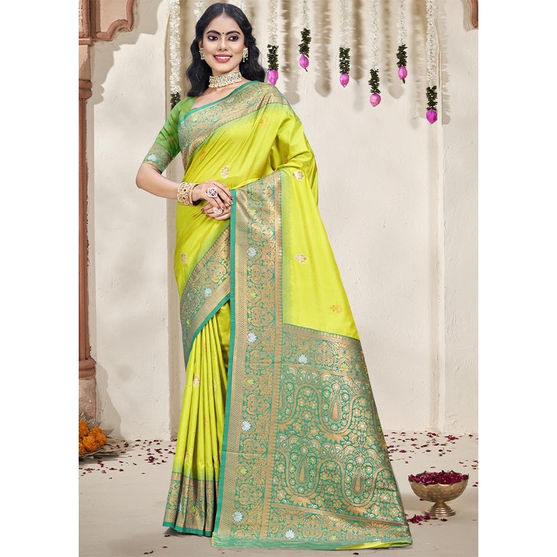 Sea Green Dupion Silk Saree With Blouse Piece - JD986604103