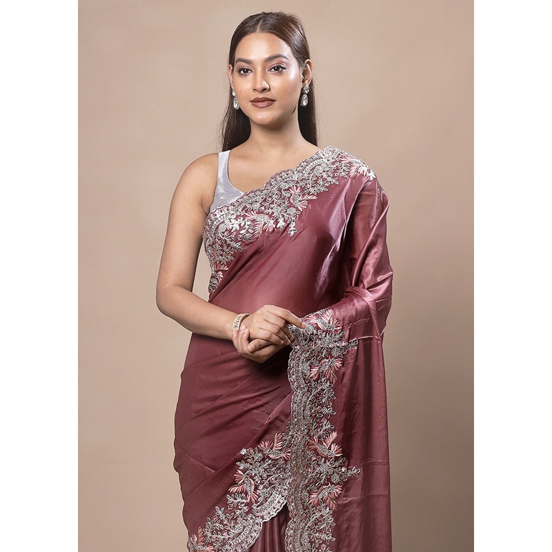 Peach Silk Saree With Blouse Piece - JD986603749