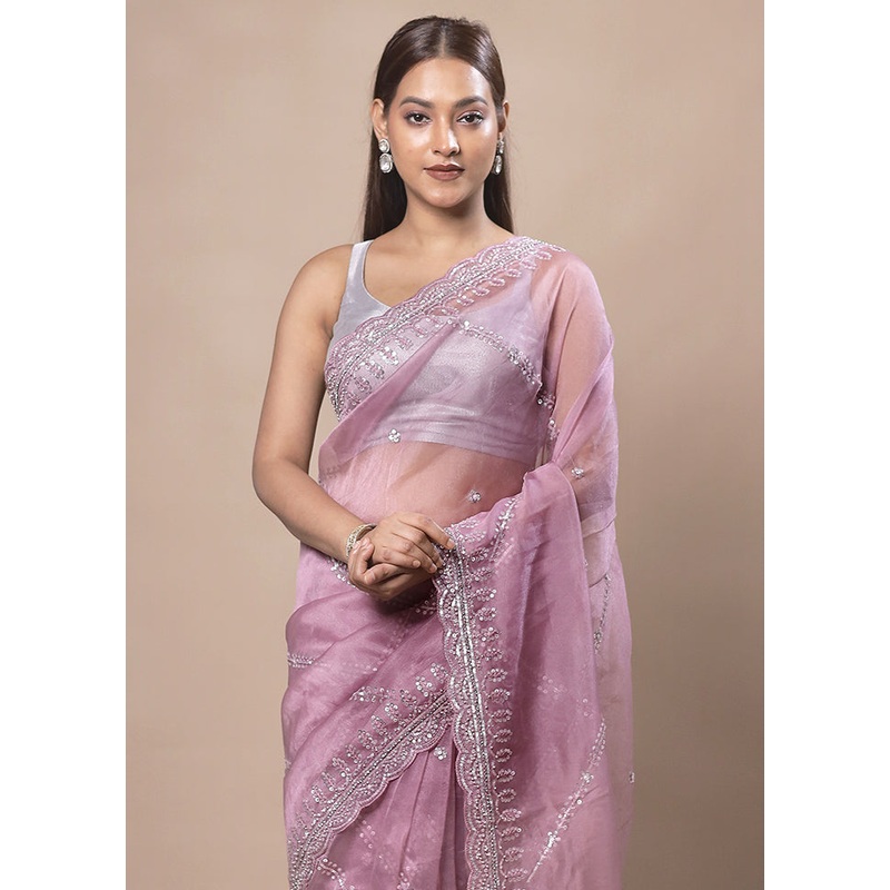 Pink Silk Saree With Blouse Piece - JD986603745