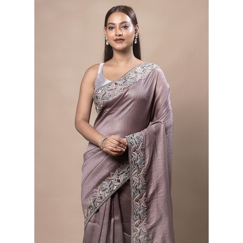 Pink Silk Saree With Blouse Piece - JD986603746
