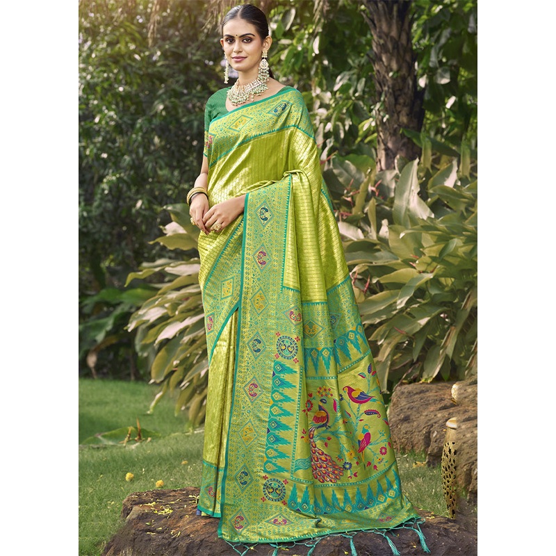 Sea Green Dupion Silk Saree With Blouse Piece - JD986603846