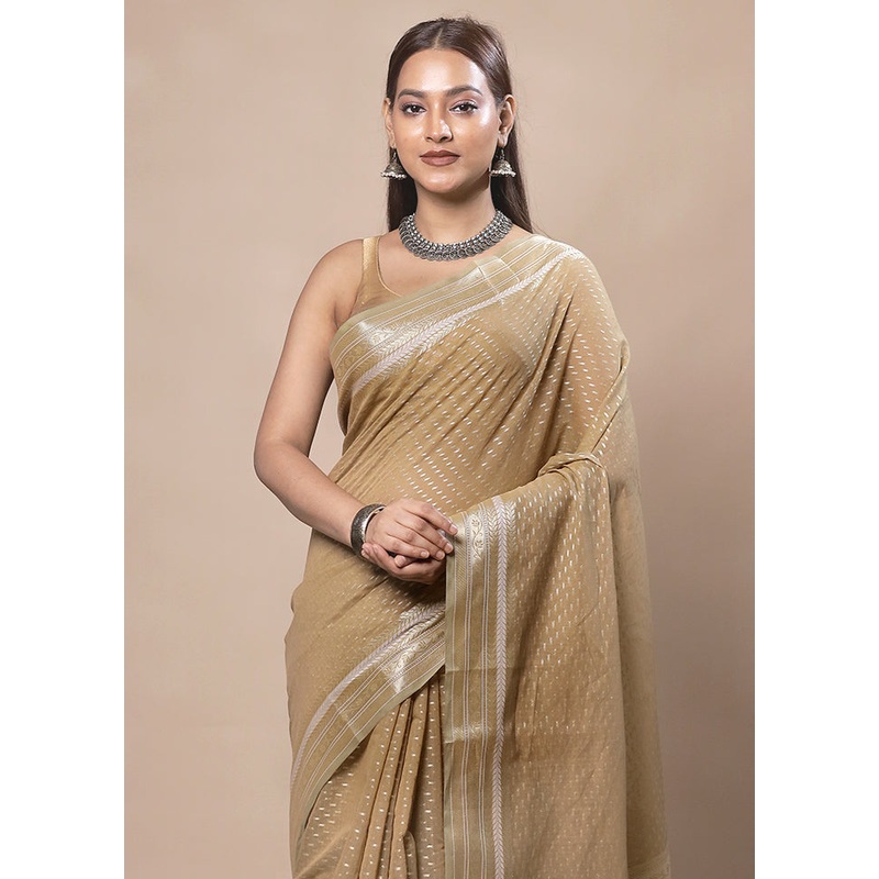 Yellow Kora Silk Saree With Blouse Piece - JD986603717