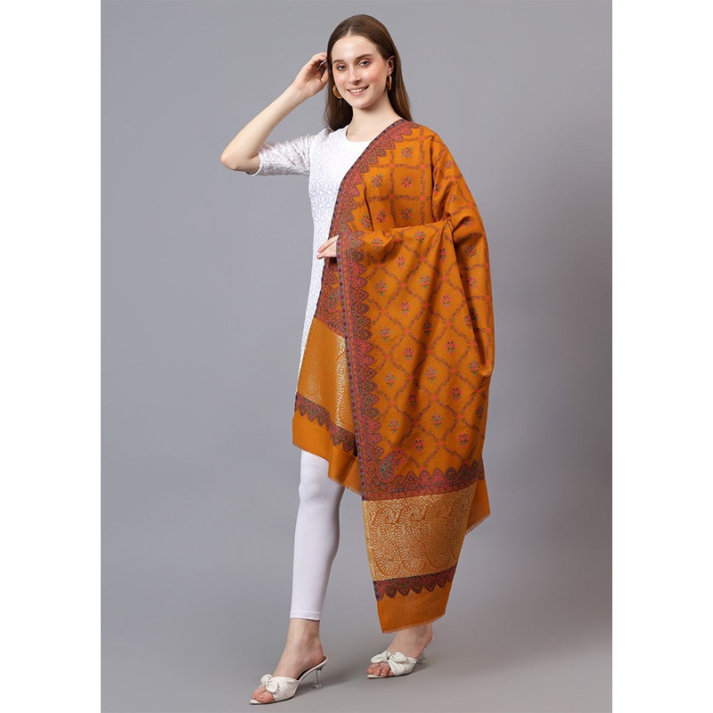 Mustard Fine Wool Shawl - JD986603413