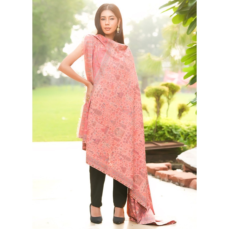 Pink Fine Wool Shawl - JD986603320