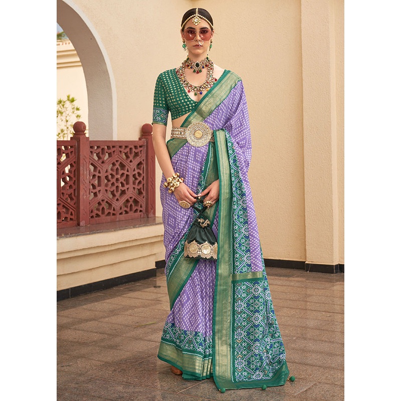 Purple Dupion Silk Saree With Blouse Piece - JD986603476