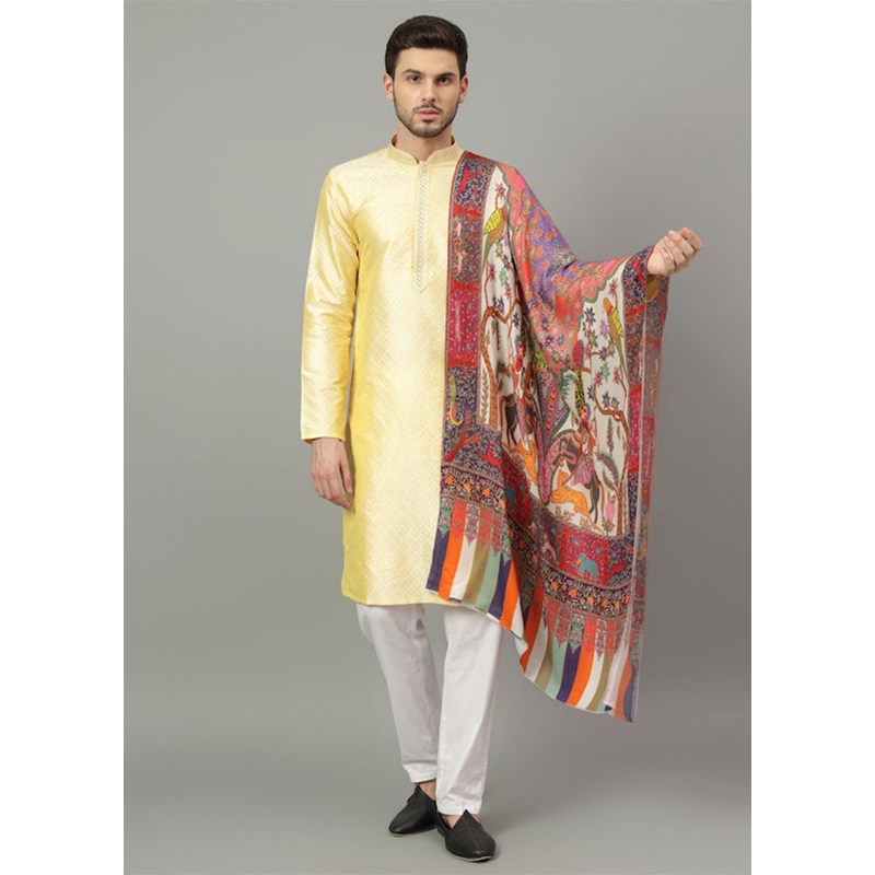 White Fine Wool Stole - JD986603401