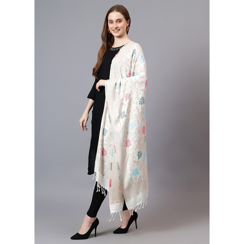 White Fine Wool Stole - JD986603402