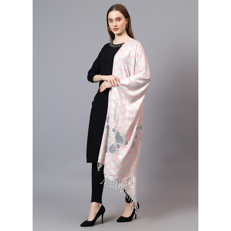 White Fine Wool Stole - JD986603403