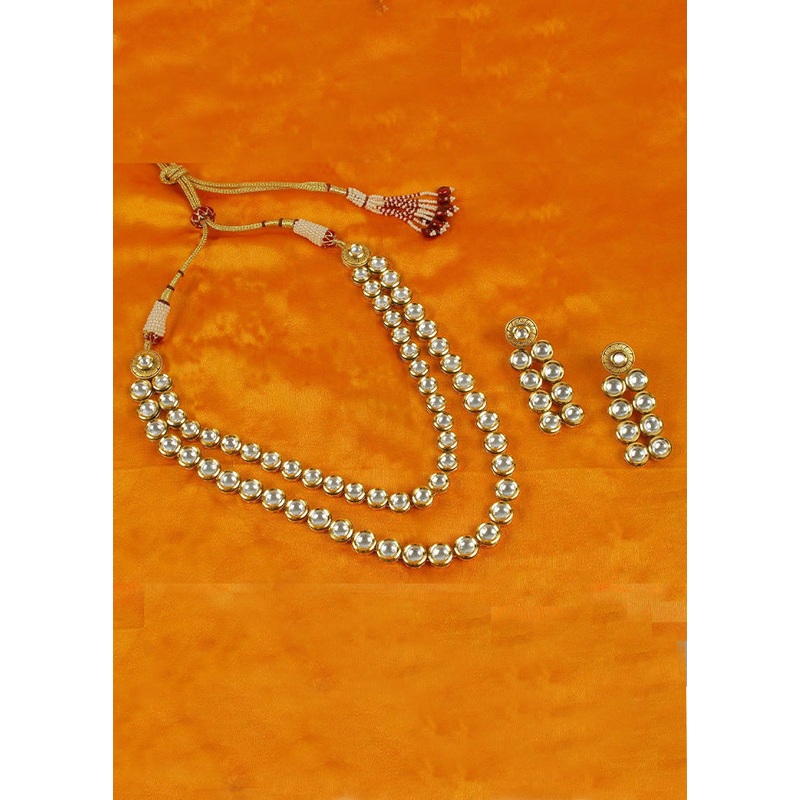 Golden Alloy Jewellery Set - JD986602745