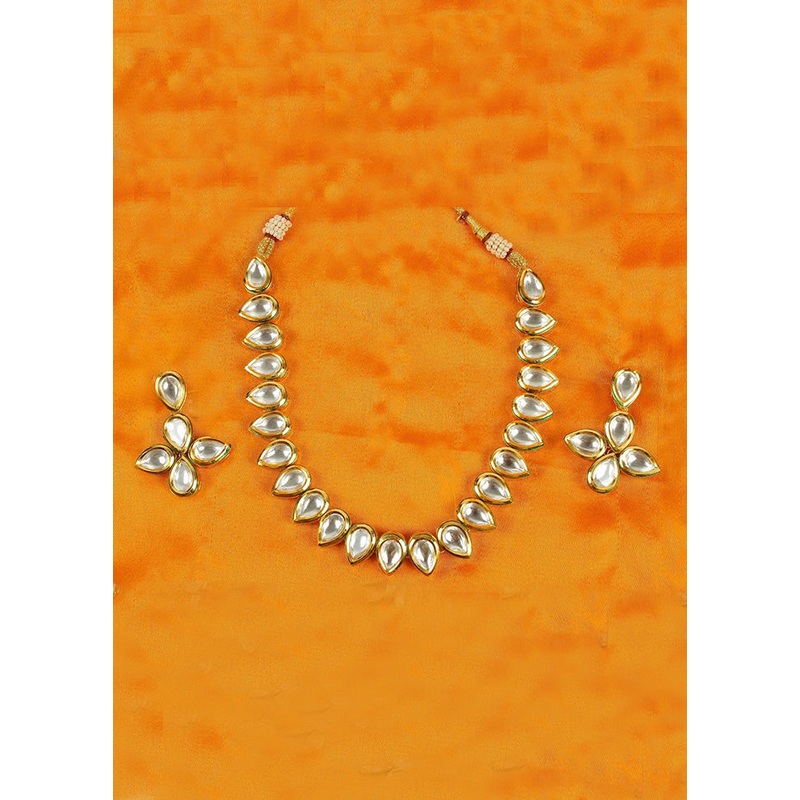 Golden Alloy Jewellery Set - JD986602746