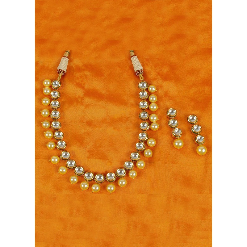 Golden Alloy Jewellery Set - JD986602748