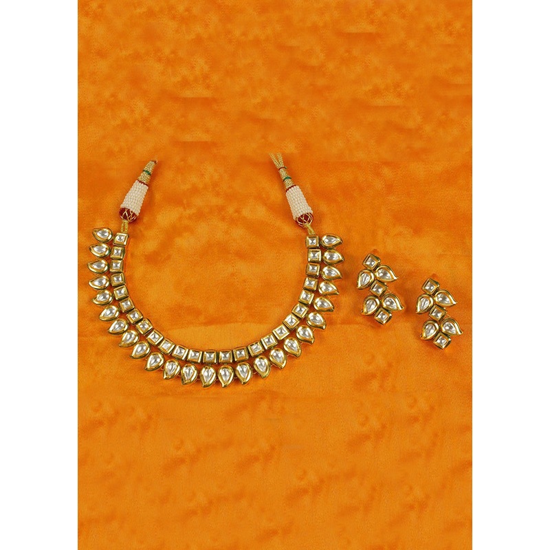 Golden Alloy Jewellery Set - JD986602749