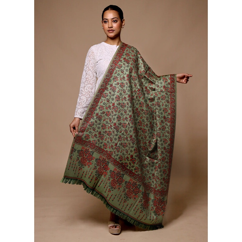 Green Woven Work Shawl - JD986602693