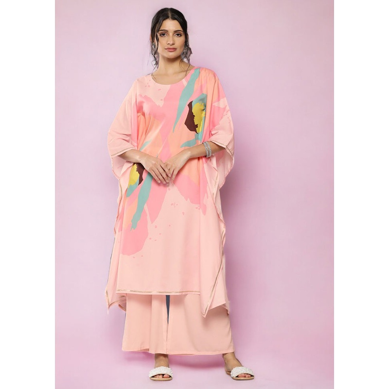 2 Pc Pink Readymade Silk Kurti Set - JD986602619