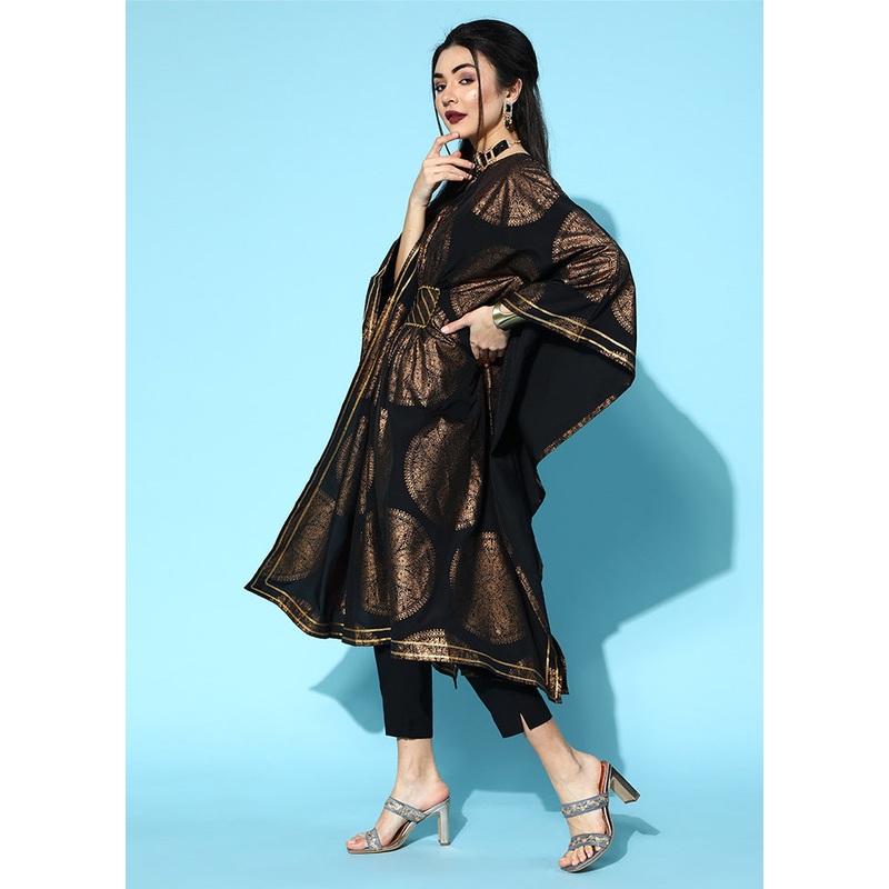 Black Readymade Polyester Kurti - JD986602606