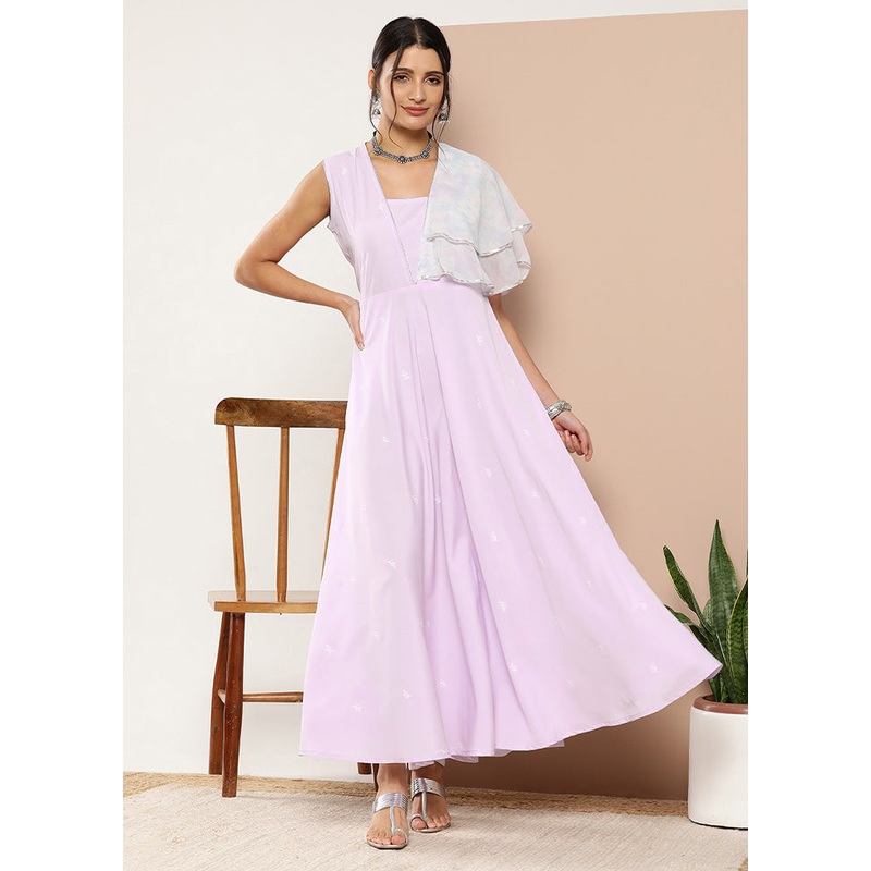 Blue Readymade Silk Indian Dress - JD986602539