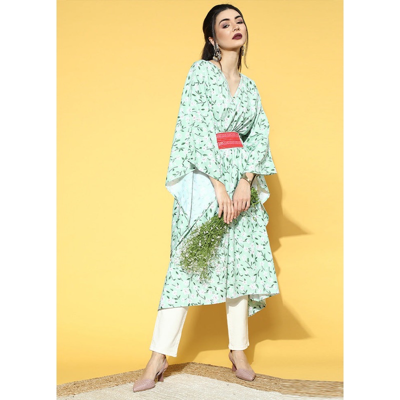 Green Readymade Polyester Kurti - JD986602594
