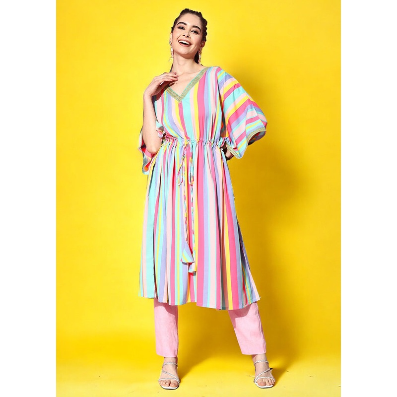 Multicolor Readymade Silk Kurti - JD986602580