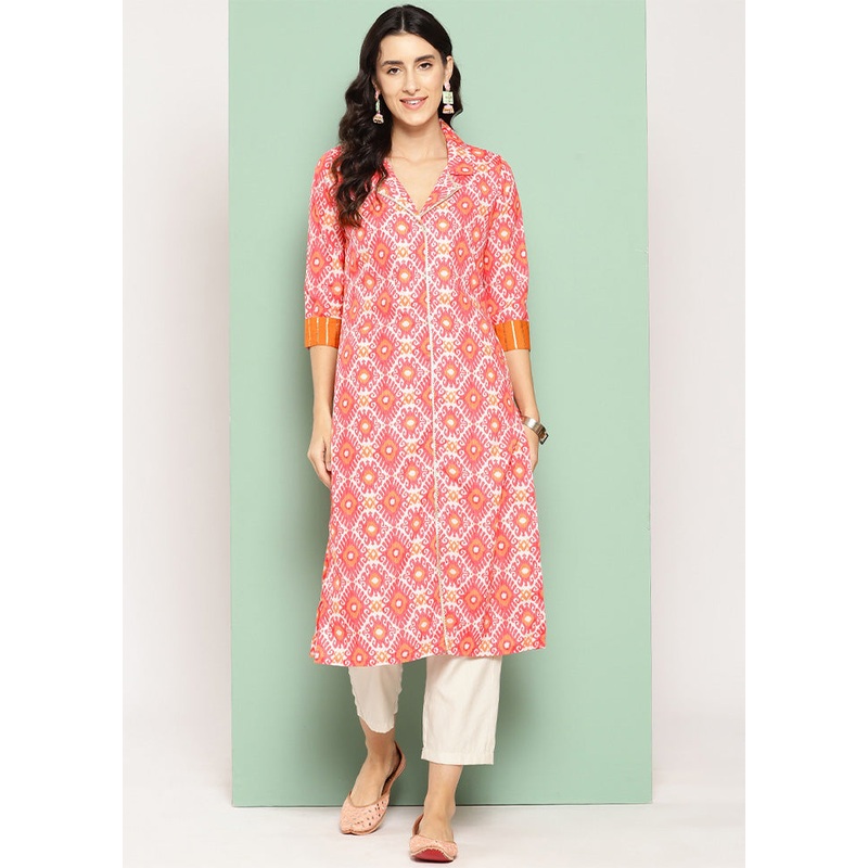 Orange Readymade Silk Kurti - JD986602564