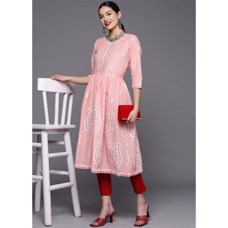 Pink Pure Readymade Cotton Kurti - JD986602562