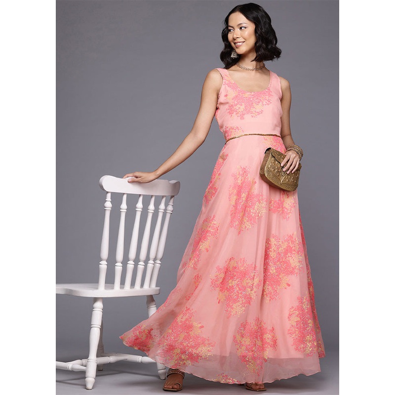 Pink Readymade Polyester Indian Dress - JD986602521