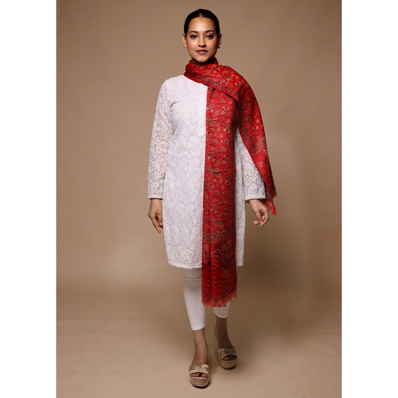Red Woven Work Shawl - JD986602653
