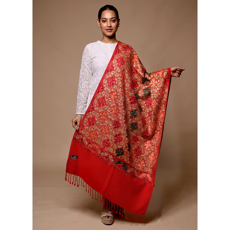 Red Woven Work Shawl - JD986602654