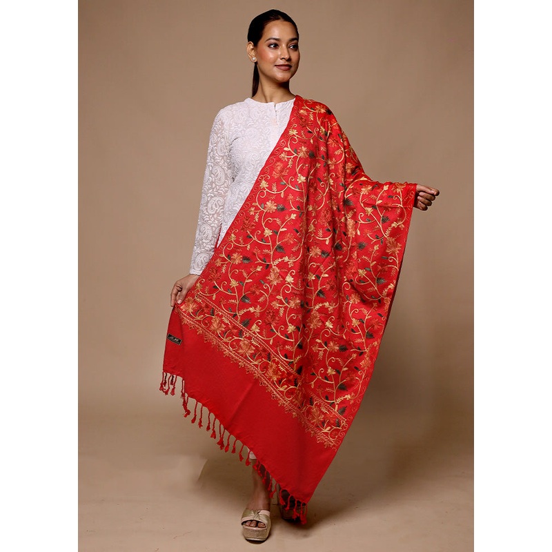 Red Woven Work Shawl - JD986602655