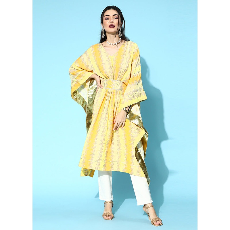 Yellow Readymade Viscose Kurti - JD986602545
