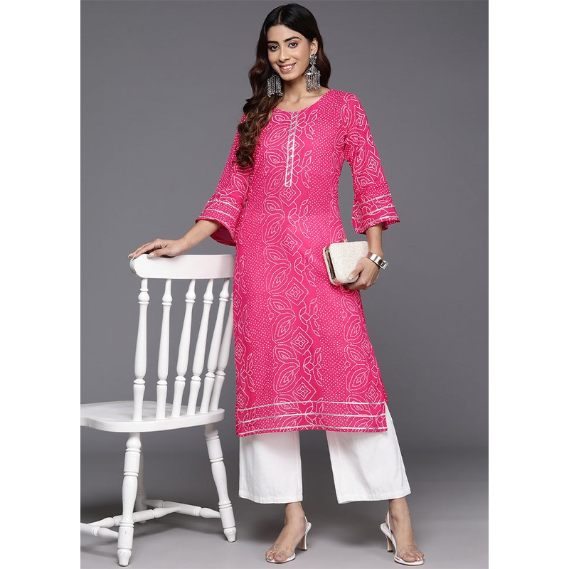 Pink Readymade Cotton Kurti - JD986602340