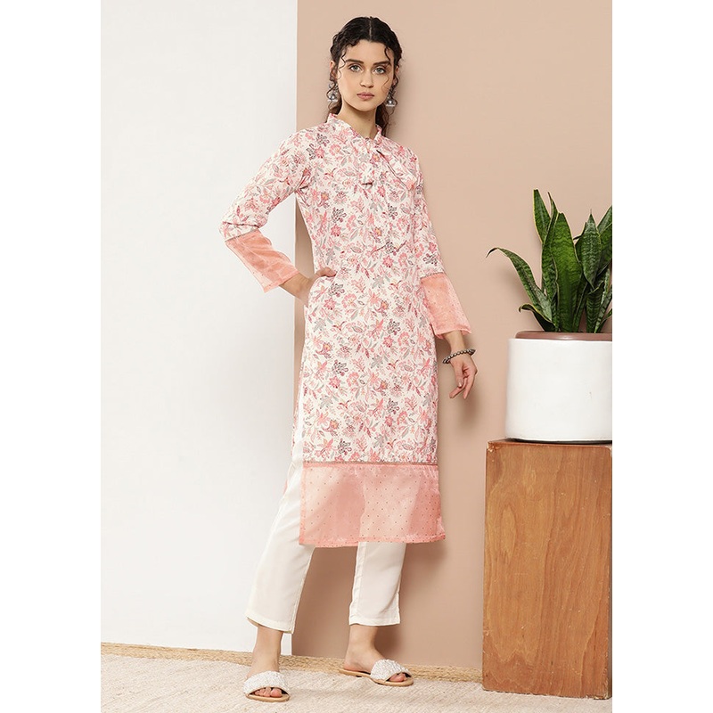 Pink Readymade Silk Kurti - JD986602337
