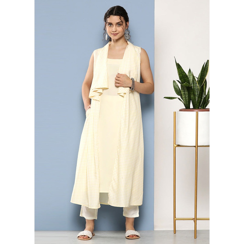 White Readymade Silk Kurti - JD986602335