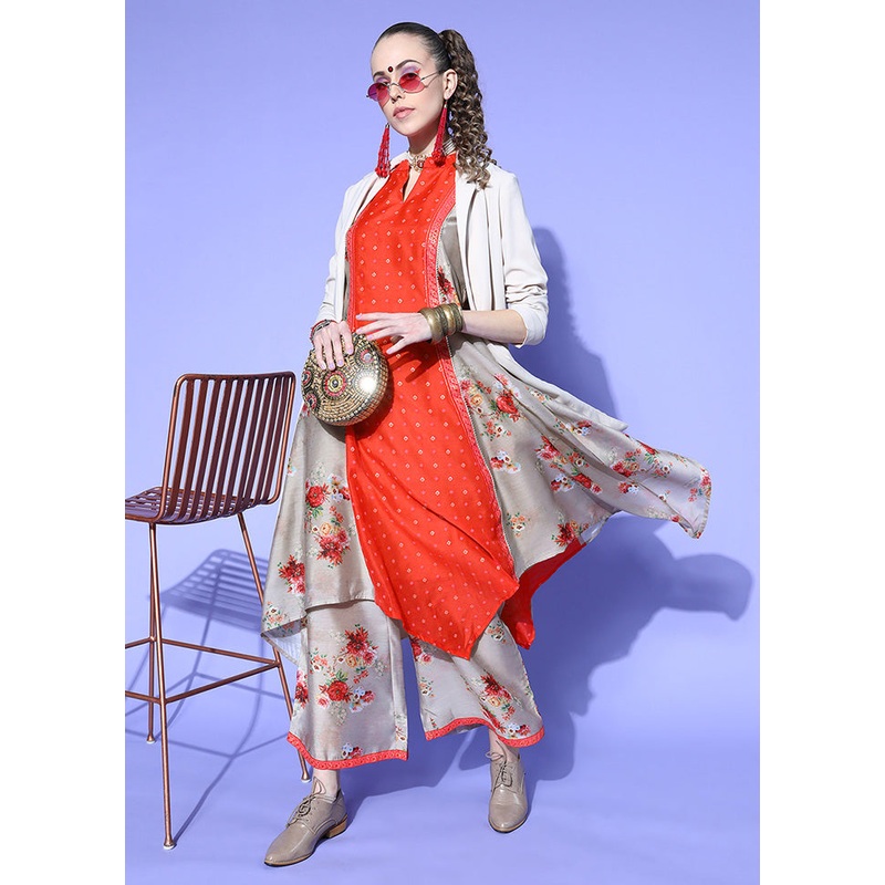 2 Pc Chiku Readymade Chanderi Kurti Set - JD986602189