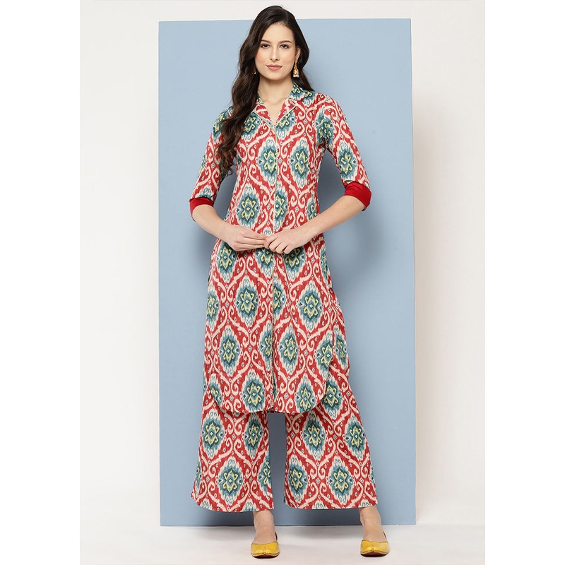 2 Pc Maroon Readymade Silk Kurti Set - JD986602171