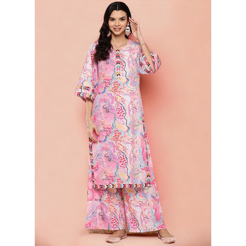 2 Pc Purple Readymade Silk Kurti Set - JD986602168