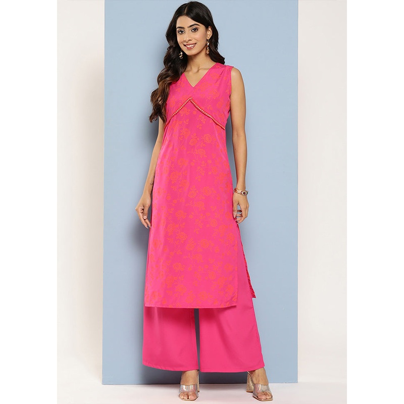 2 Pc Rani Readymade Silk Kurti Set - JD986602144
