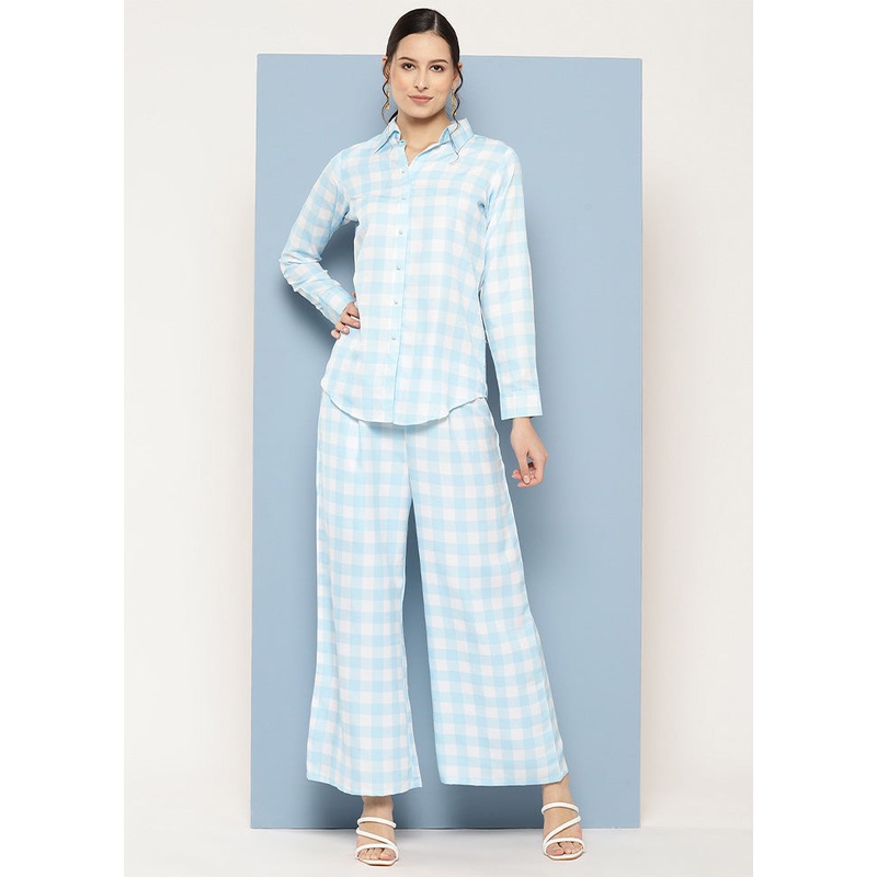 2 Pc Blue Readymade Rayon Tunic Set - JD986601866