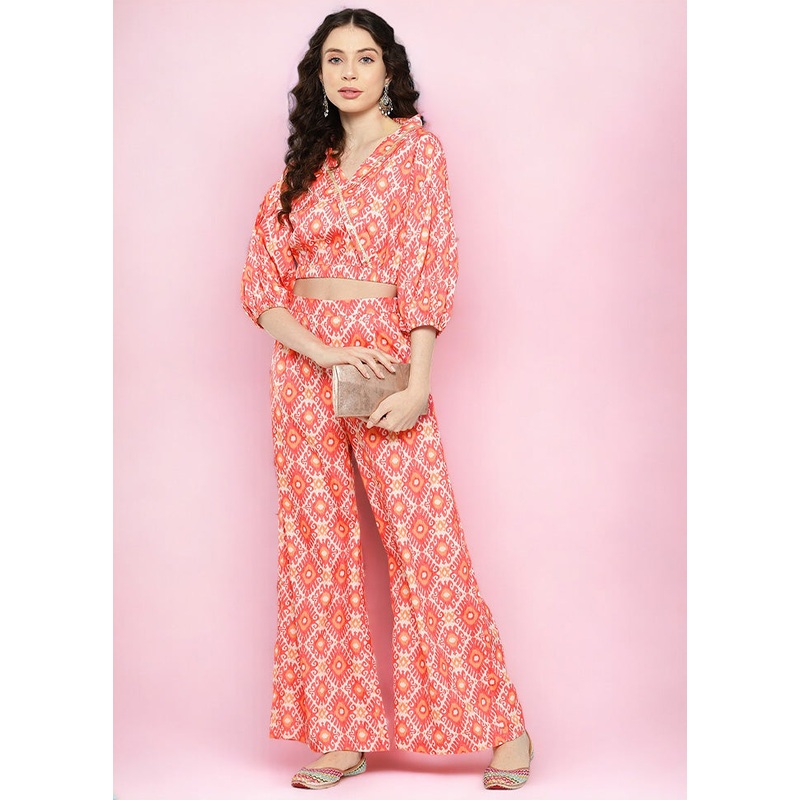 2 Pc Coral Readymade Silk Top Set - JD986601865