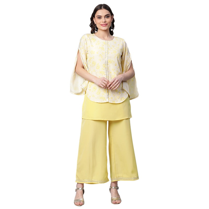 2 Pc Off White Readymade Silk Kurti Set - JD986601898