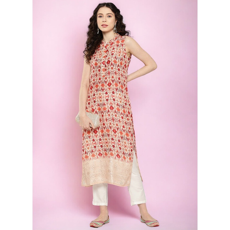 Beige Pure Readymade Viscose Kurti - JD986601892