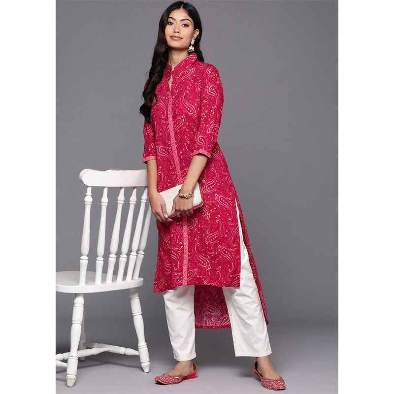 Pink Readymade Viscose Kurti - JD986601907