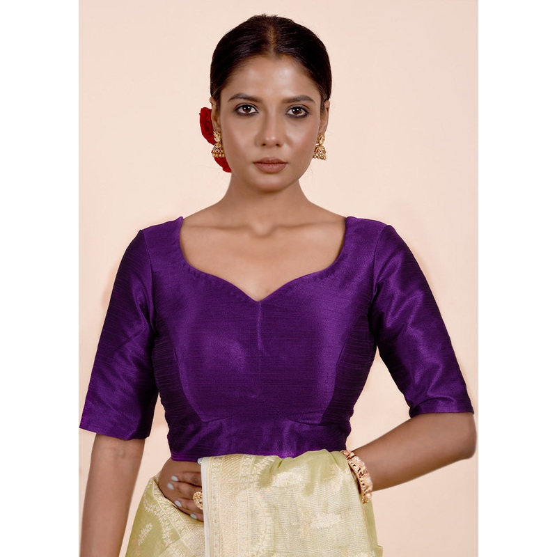 Purple Dupion Silk Designer Blouse - JD986601844