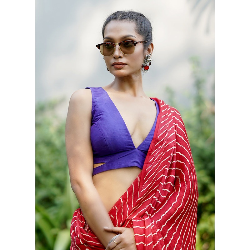 Purple Dupion Silk Designer Blouse - JD986602050