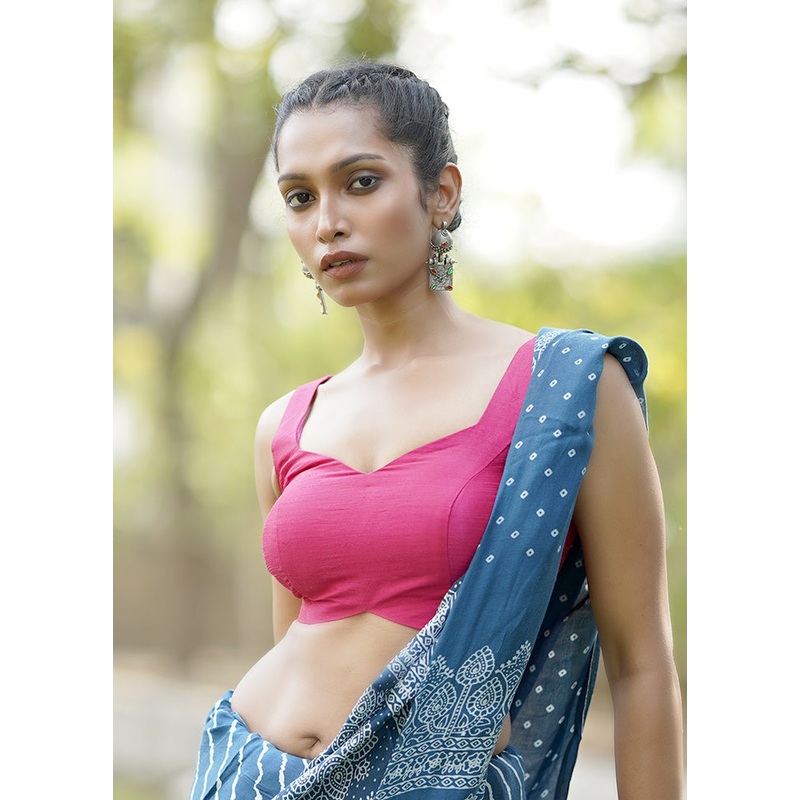 Rani Pink Dupion Silk Designer Blouse - JD986602047