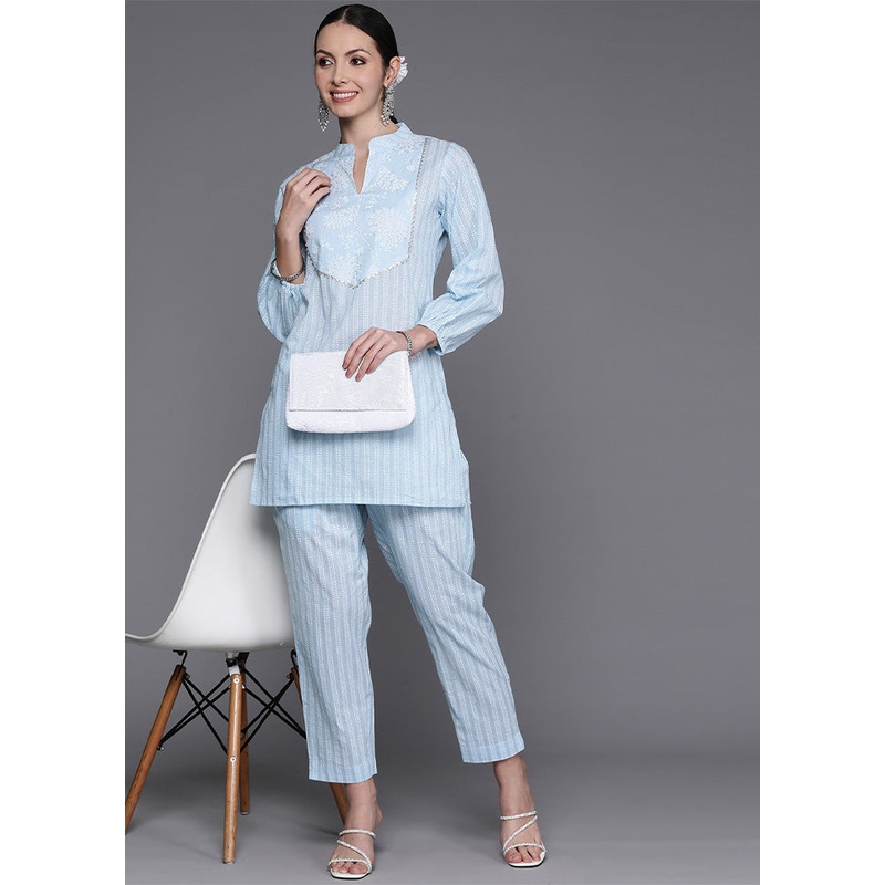 2 Pc Aqua Pure Readymade Cotton Tunic Set - JD986601638