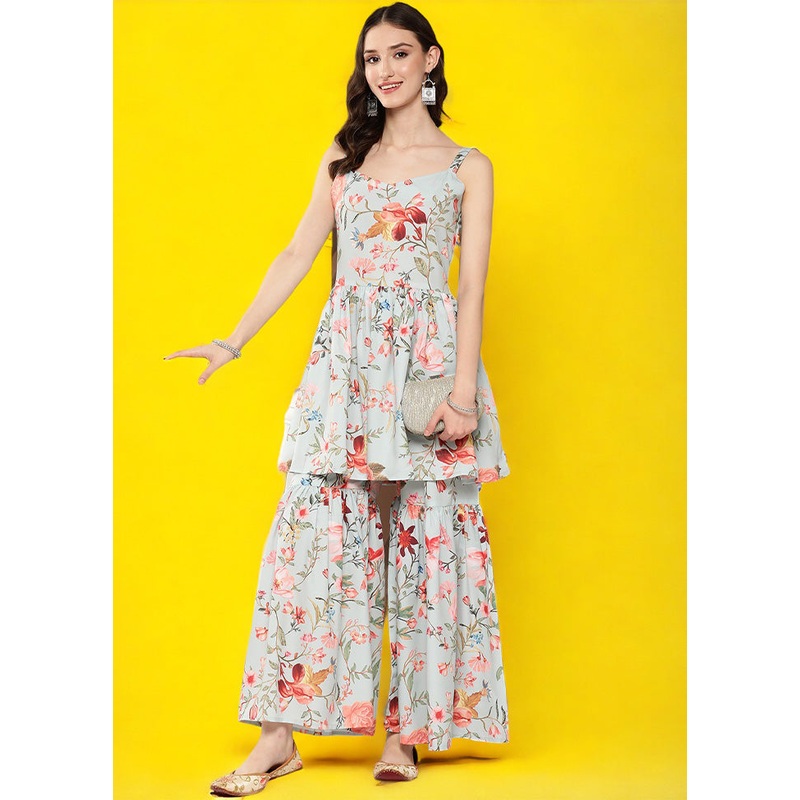 2 Pc Grey Readymade Silk Kurti Set - JD986601800