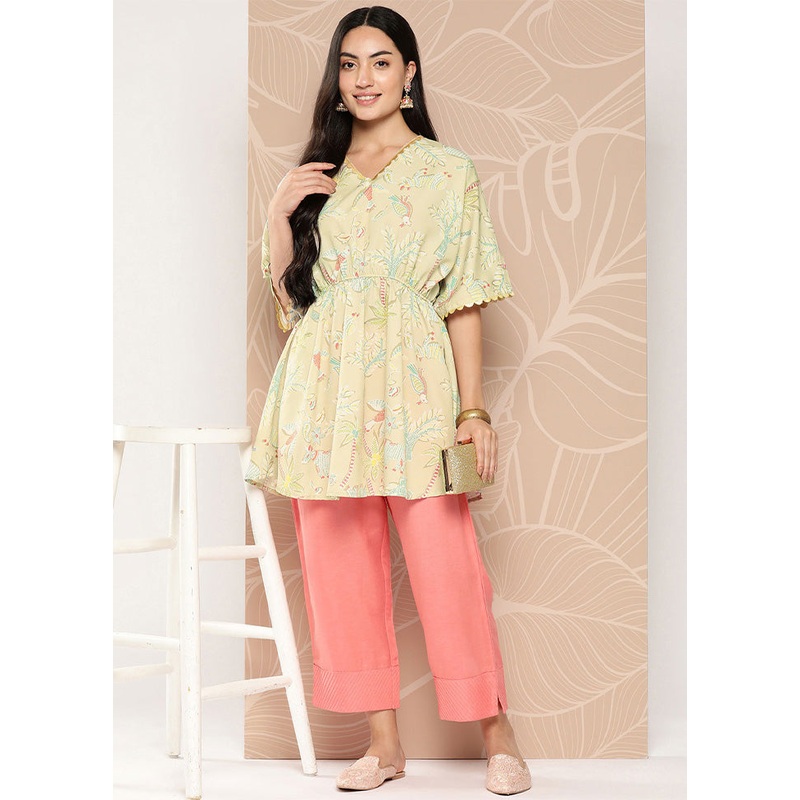 Beige Readymade Polyester Tunic - JD986601788